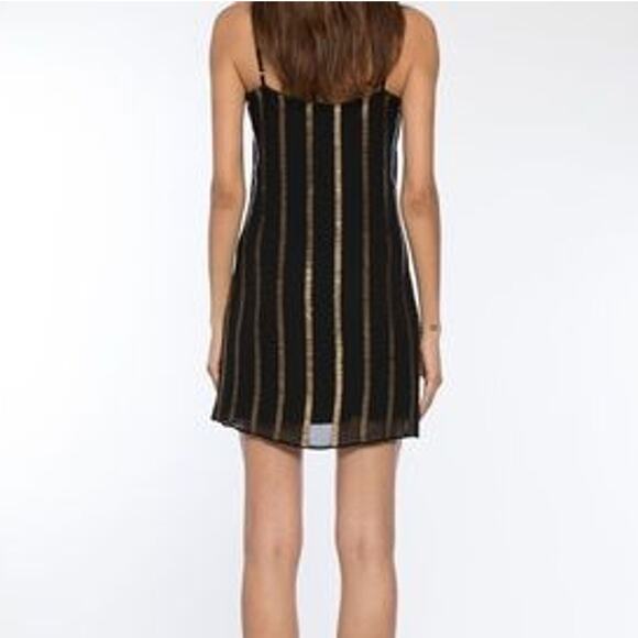 Walter Baker Tatiana Mini Dress Black Gold 0 NEW - Picture 2 of 11